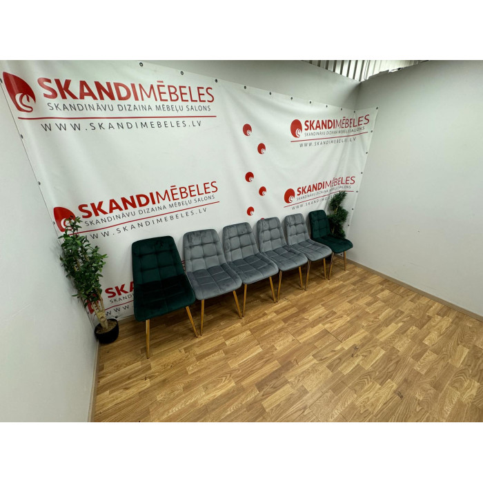 Virtuvės kėdės Pearl (Velveta) iš ekspozicijos (5gb pilkos, 2gb žalios)